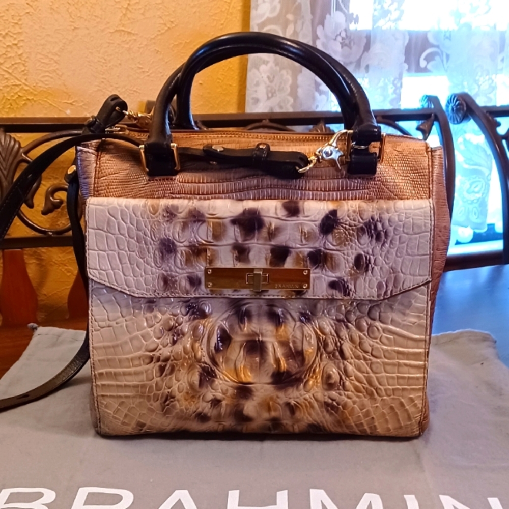 Brahmin Malia Summer Tortoise Ventana Satchel